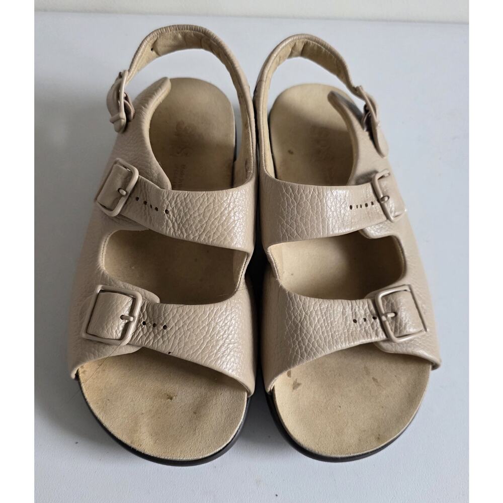 SAS Women's Relaxed Leather Adjustable Strap Sandals Tan Size 9.5